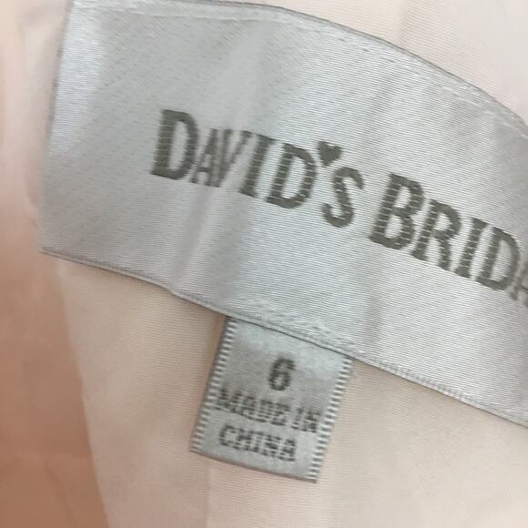 David Bridal Short Tank Lace Dress with V -Neck - Picture 13 of 16